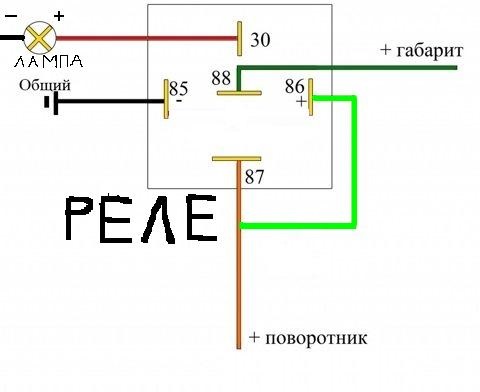 Схема американок через 5 контактное реле