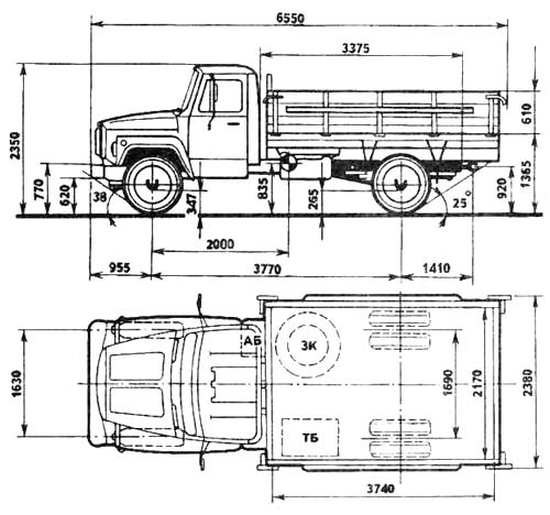 Грузовик ГАЗ 53 - полная характеристика автомобиля. Foto 19