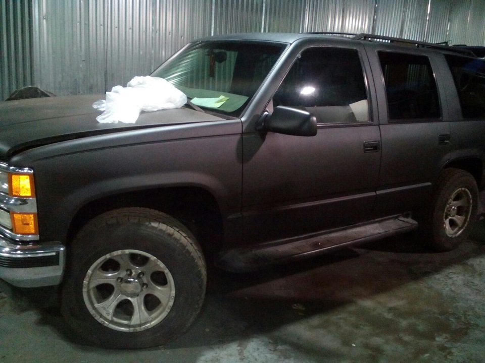 Покраска шевроле тахо раптором в черный с серебром — DRIVE2