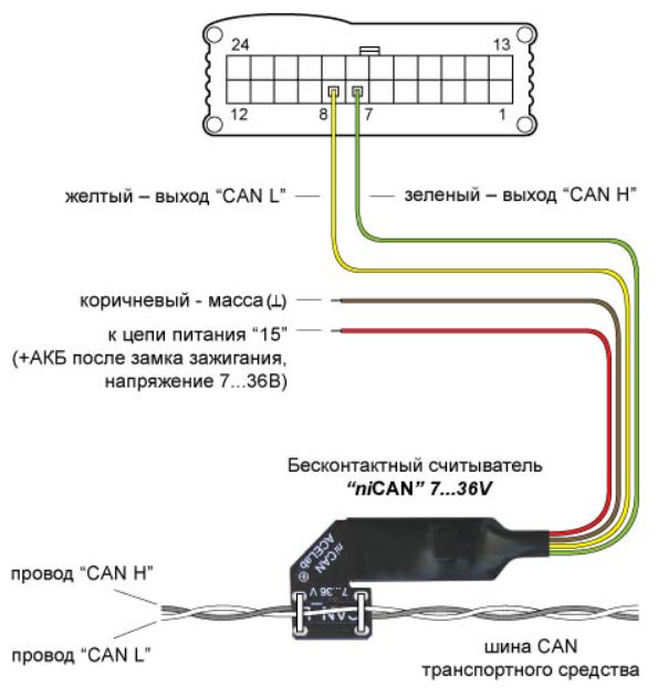 Can шина точки подключения