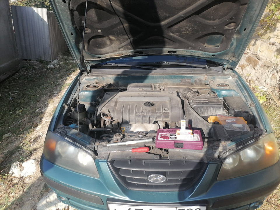 #68. Замена свечей +провода зажигания. — Hyundai Elantra (3G), 1,6 л ...