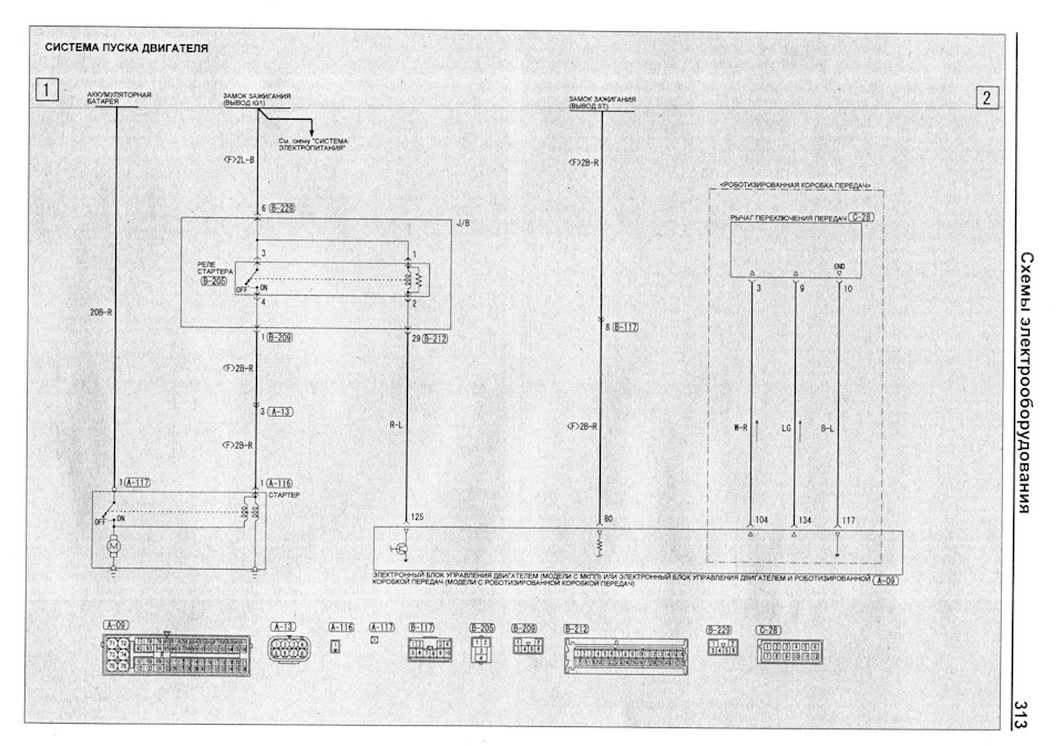 Схема электропроводки митсубиси аутлендер 1 поколения