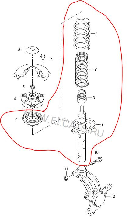 Схема амортизатора гольф 2