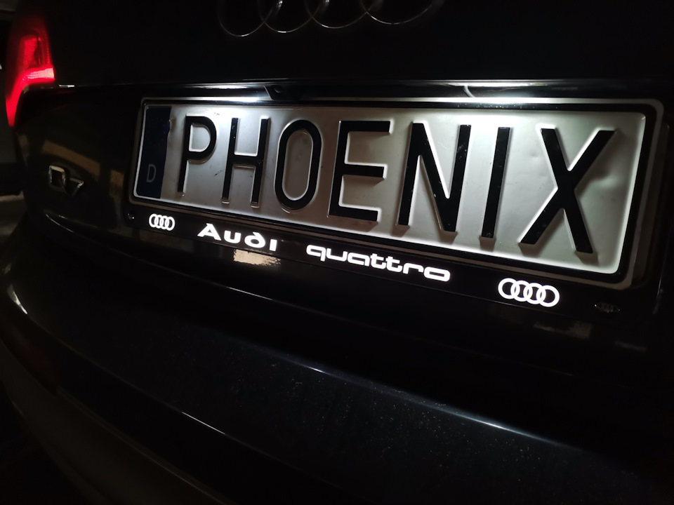 Рамка для номера с подсветкой! — Audi Q7 (1G), 3 л, 2010 года ...