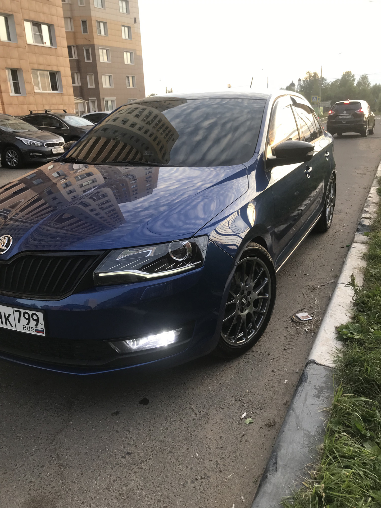 Тонировка Skoda Rapid синий