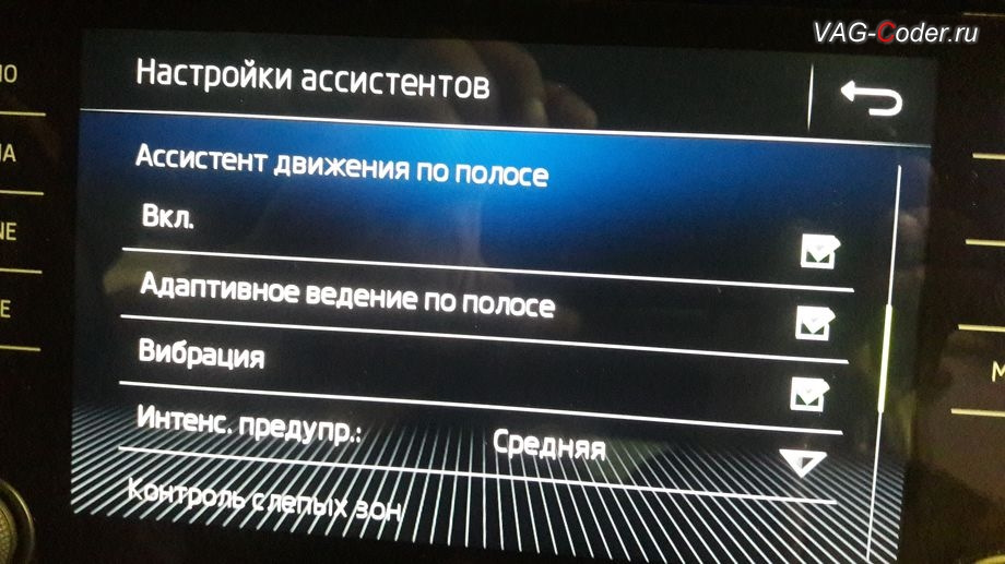 Настрой ассистента. Шкода магнитола меню ассистенты. Lane assist с адаптивным ведением по полосе. Skoda активация Emergency assist (ассистент экстренной остановки). Skoda Kodiaq Emergency assist.