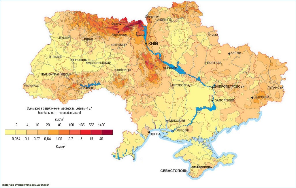 Радиационная карта украины