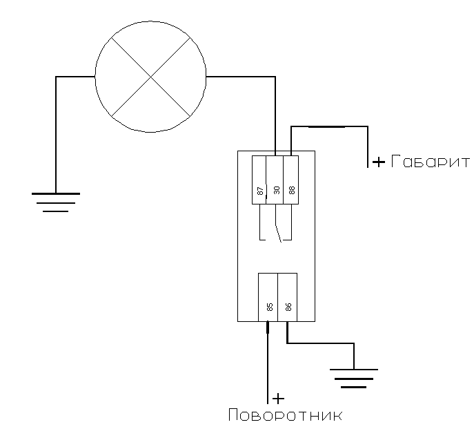 Схема реле поворотника