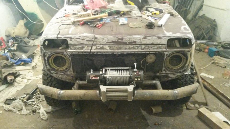 самодельный силовой бампер передний — Lada 4x4 3D, 2010 года | тюнинг ...