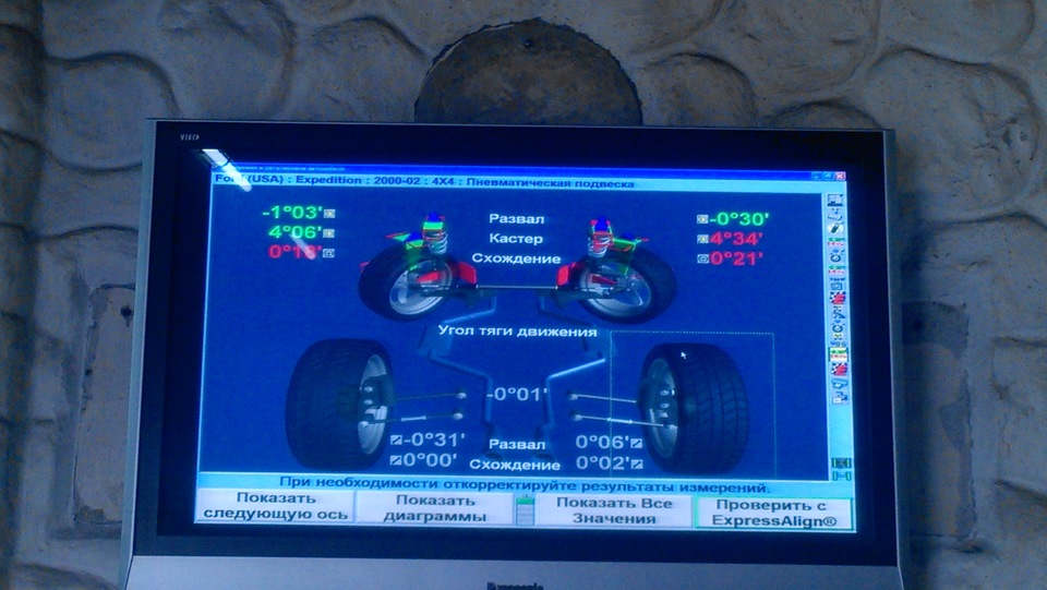 Сход-развал — Ford Expedition (1G), 5,4 л, 2000 года | визит на сервис ...