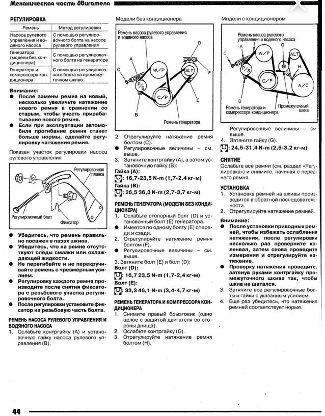 Как понять что ремень генератора перетянут ниссан вингроад y12