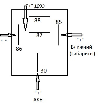 Подключение дхо через реле 5 контактное схема подключения