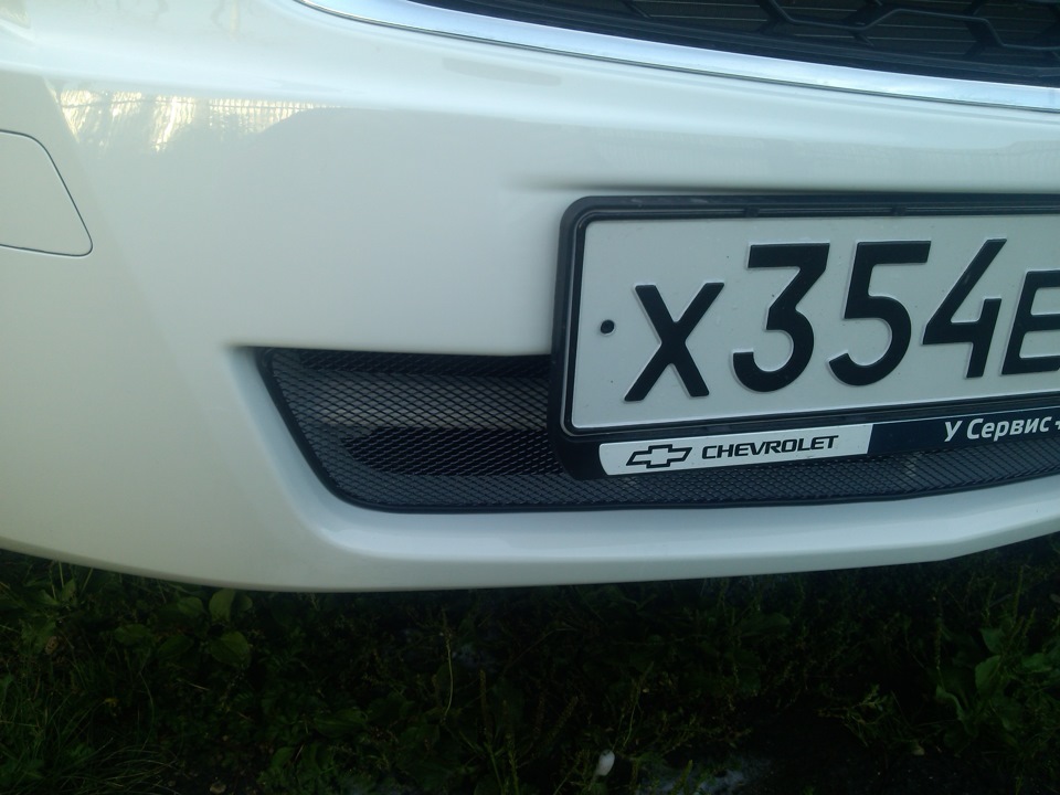 Сетка в бампер (низ) примерка — Chevrolet Cobalt (2G), 1,5 л, 2014 года ...