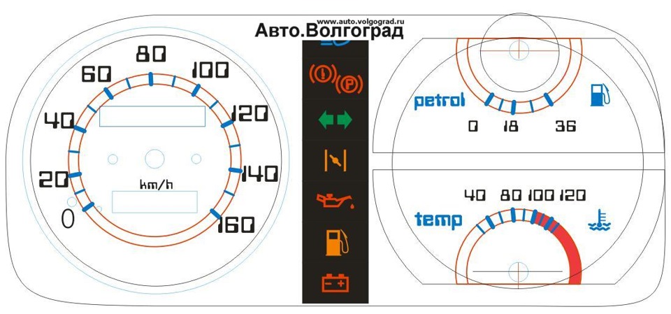 Схема приборной панели таврия