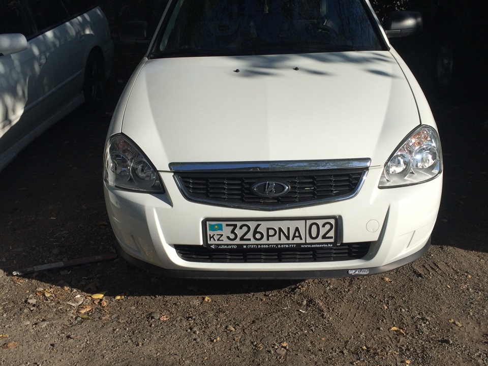 Губа на передний бампер — Lada Приора седан, 1,6 л, 2015 года ...