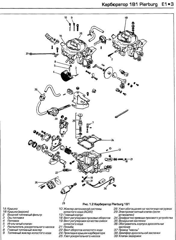 Карбюратор пирбург 1в схема подключения