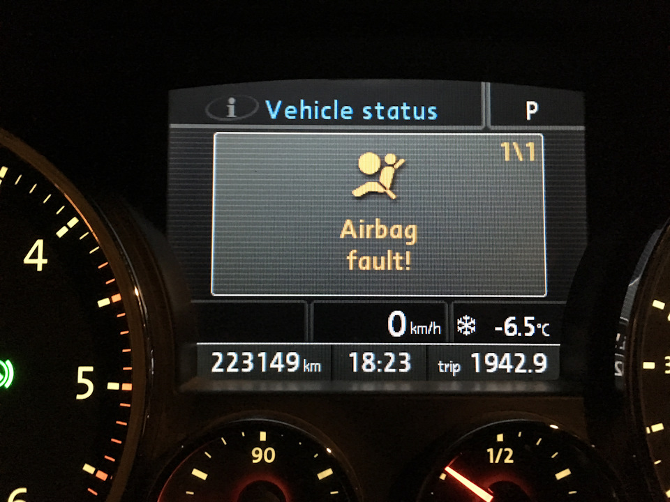 Airbag fault. Airbag fault