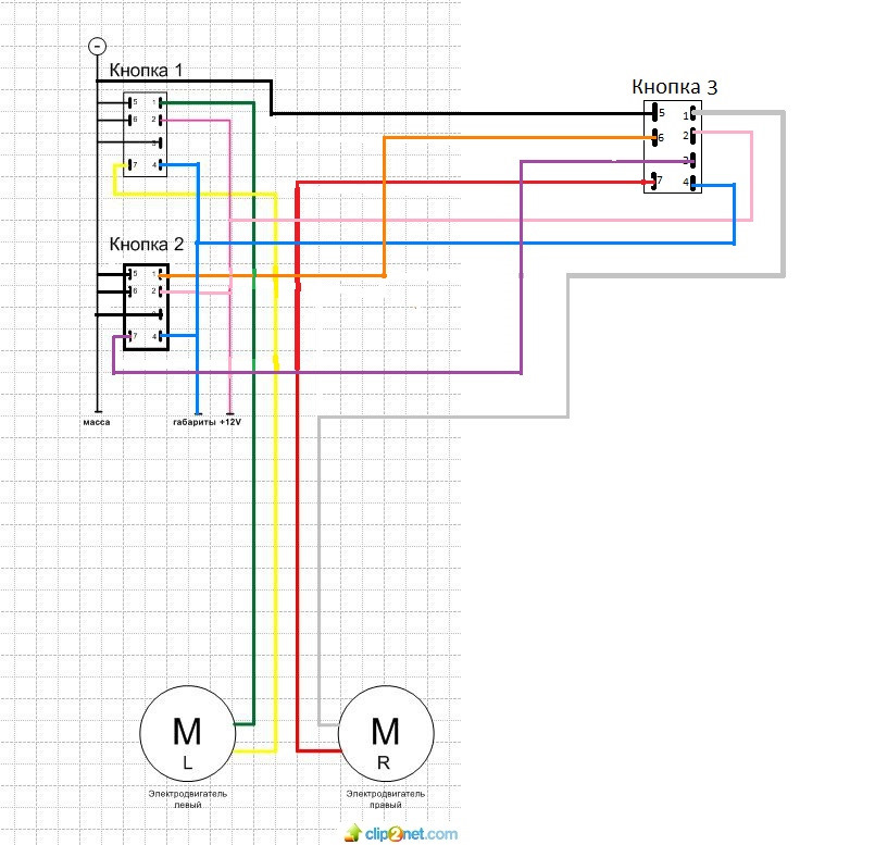 Схема проводки стеклоподъемников