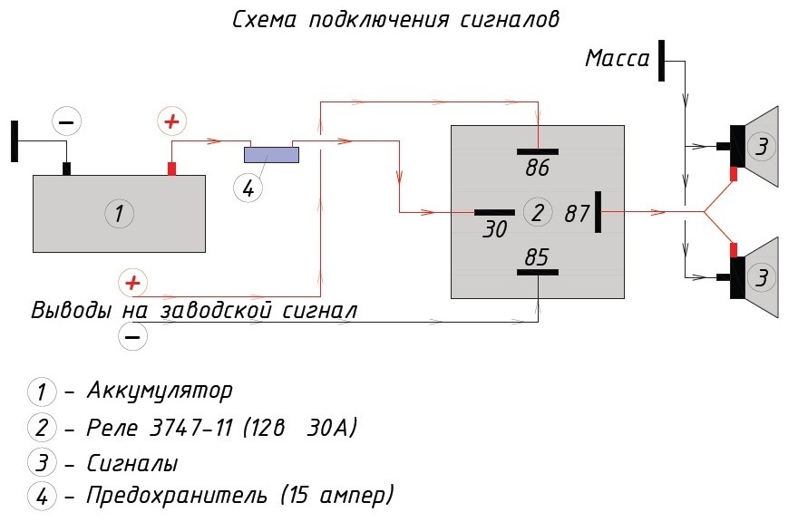 Схема звукового сигнала