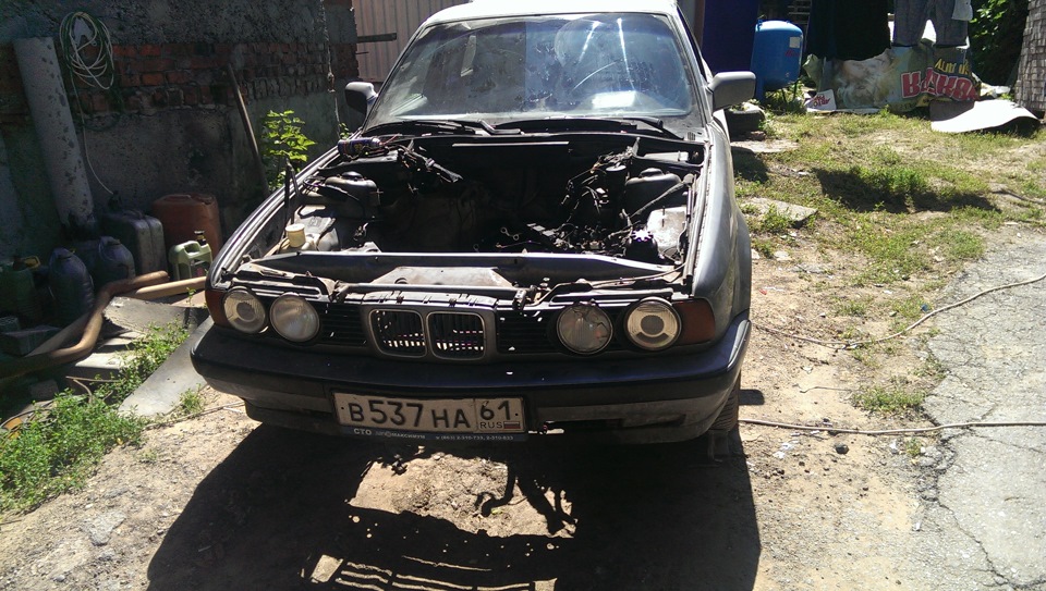 Замена мотора и последствия обрыва клапана. — BMW 5 series (E34), 2,5 л ...