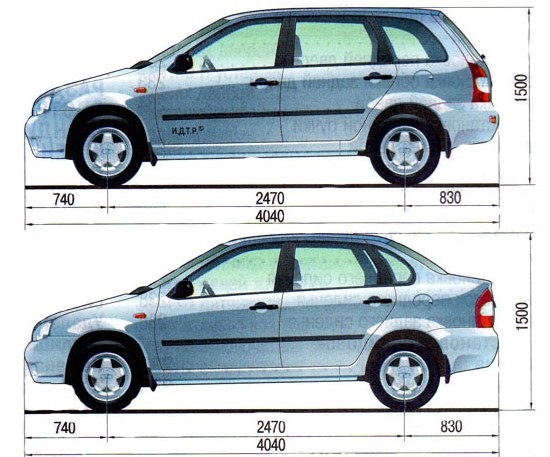 Лада калина седан чертеж