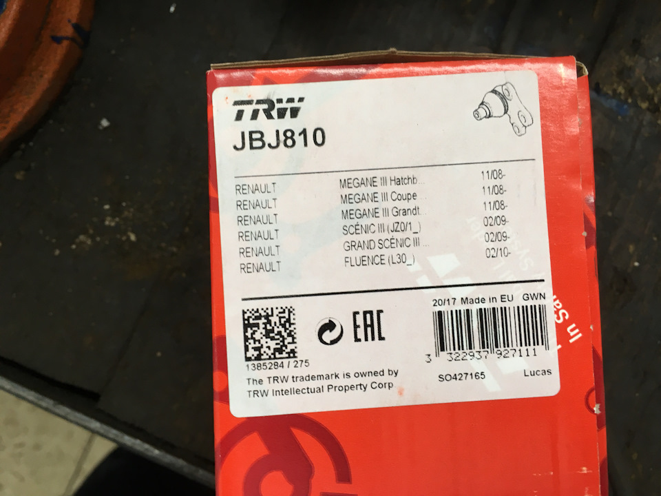 JBJ810 Шаровая опора для RENAULT TRW | Запчасти на DRIVE2