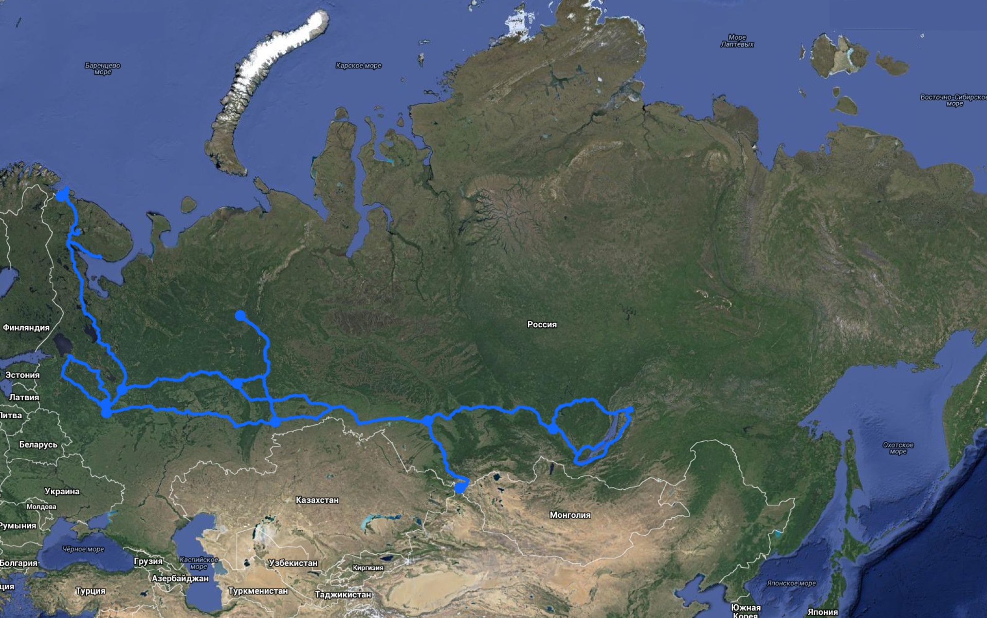 Карта спутник россия с городами