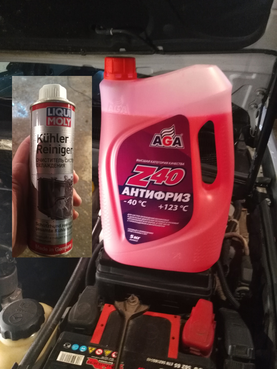 Залил потом опять AGA Z40 (номер AGA002Z), остался доволен им в прошлый раз, без нареканий. — Chevrolet Lacetti 5D. Запчасти на фото: AGA002Z, 516298