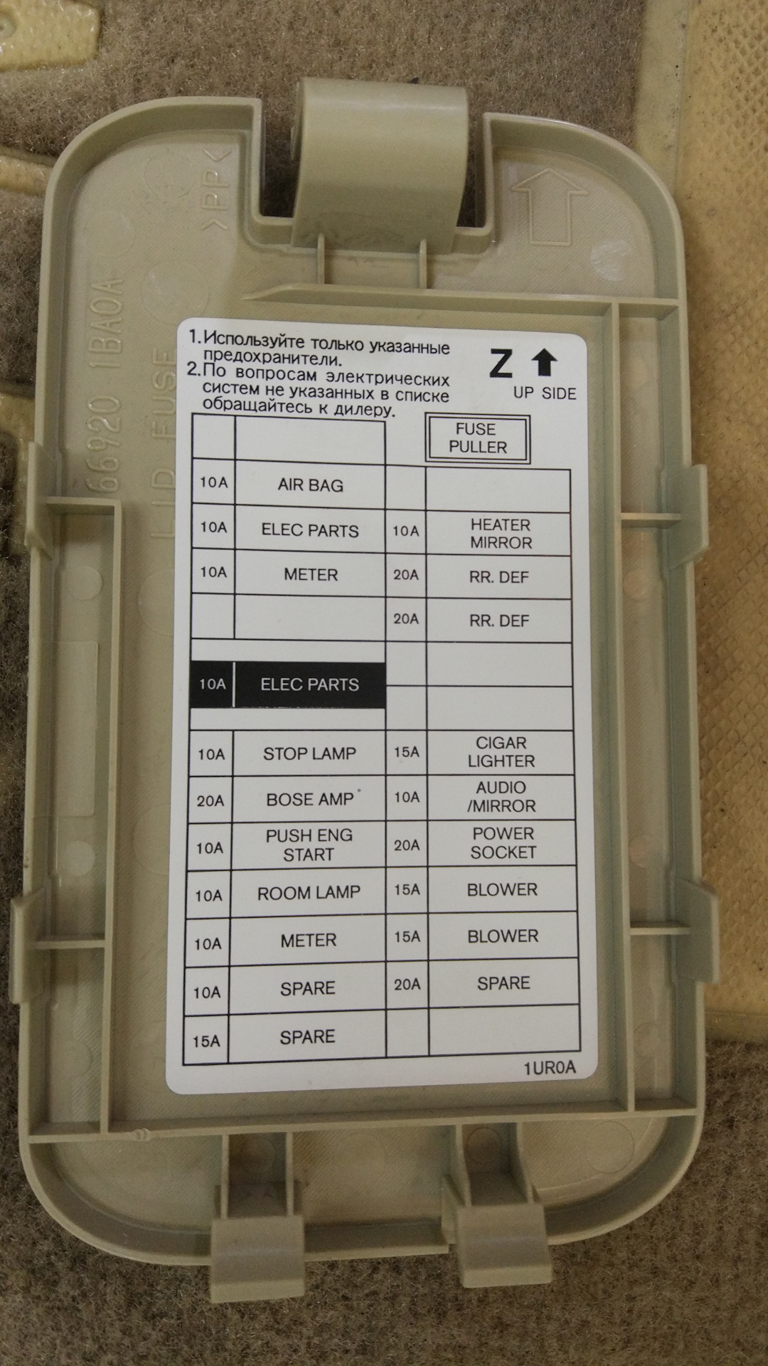 Скрытый блок предохранителей - Infiniti FX (2G), 3,7 л, 2012 года электроника DR