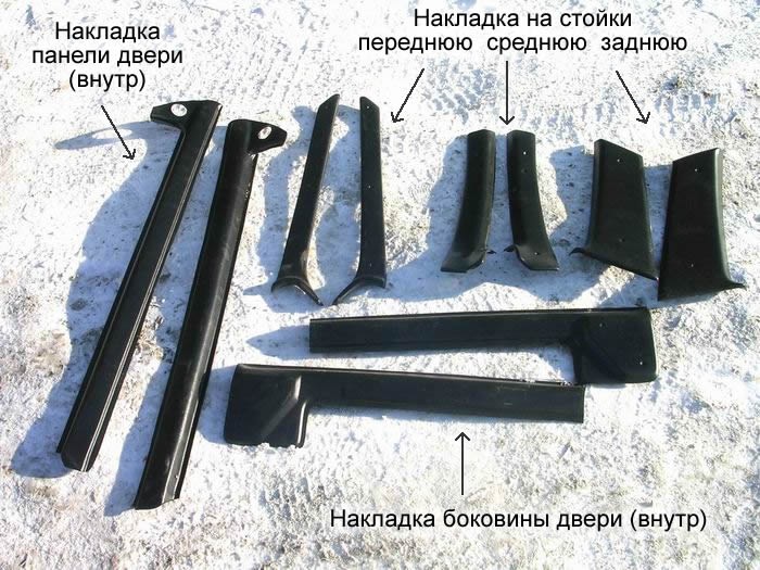 Накладки под стойки. Обивка задней двери 11113 Ока. Накладки салонные Ока 1111. Пороги салона Ока 1111. Пластиковые накладки для салона ВАЗ 11113 Ока.