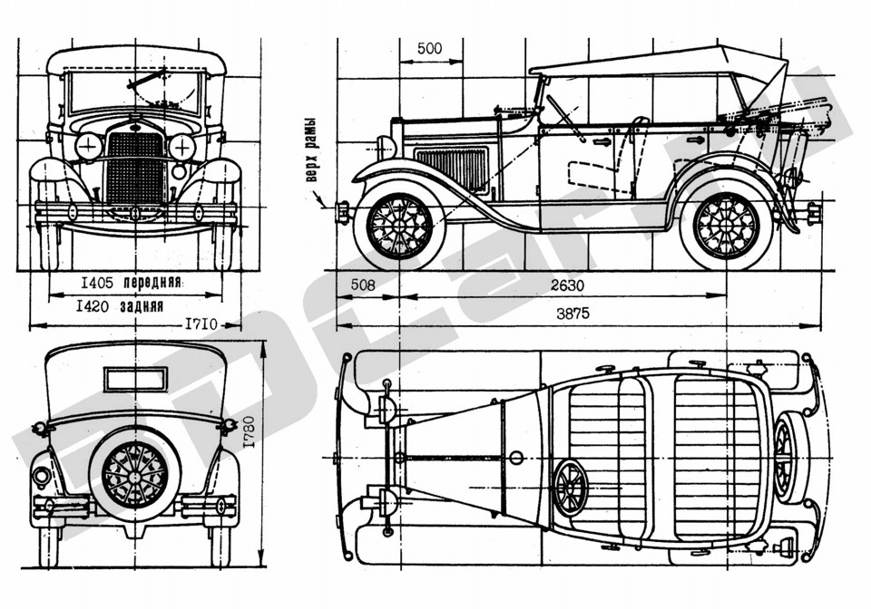 Автомобиль на чертеже размеры "Колеса страны Советов" - DRIVE2