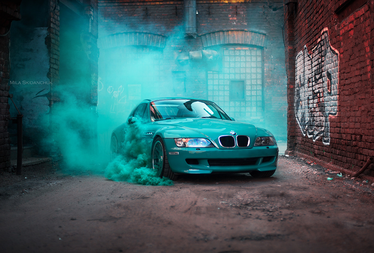 bmw m3 в дыму