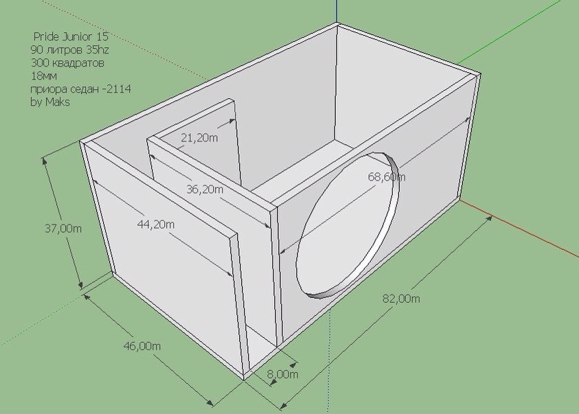 Чертеж короба сабвуфера на ваз 2114