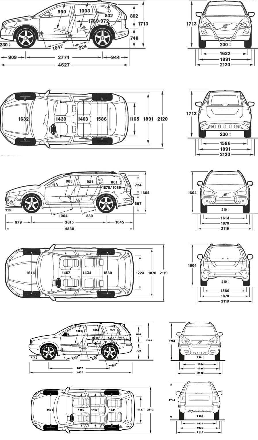 Volvo xc70 размеры. Volvo xc70 габариты. Volvo xc90 габариты кузова. Вольво xc90 габариты. Габариты Вольво хс70.