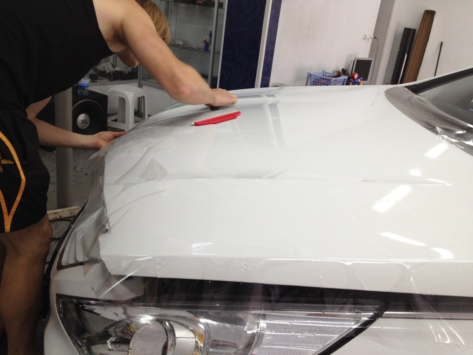 Защита капота от сколов — Hyundai Sonata VI (YF), 2 л., 2012 года ...