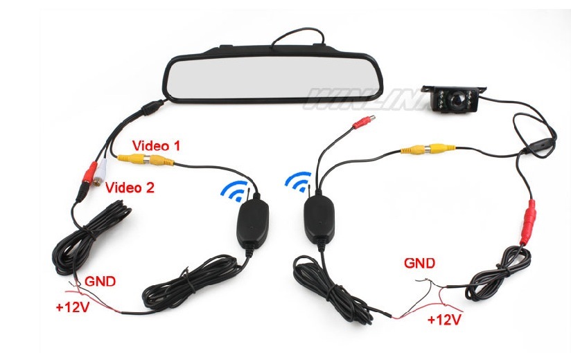 Как подключить камеру заднего вида к зеркалу с видеорегистратором китай схема