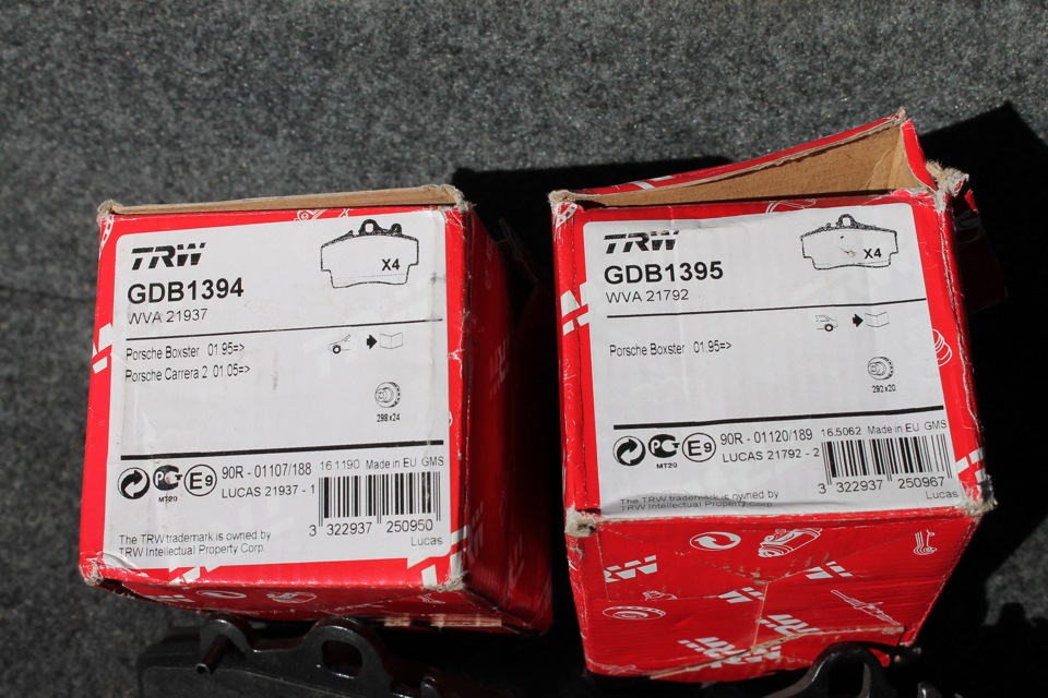 GDB1395 Комплект тормозных колодок (дисковый тормоз) для PORSCHE TRW ...