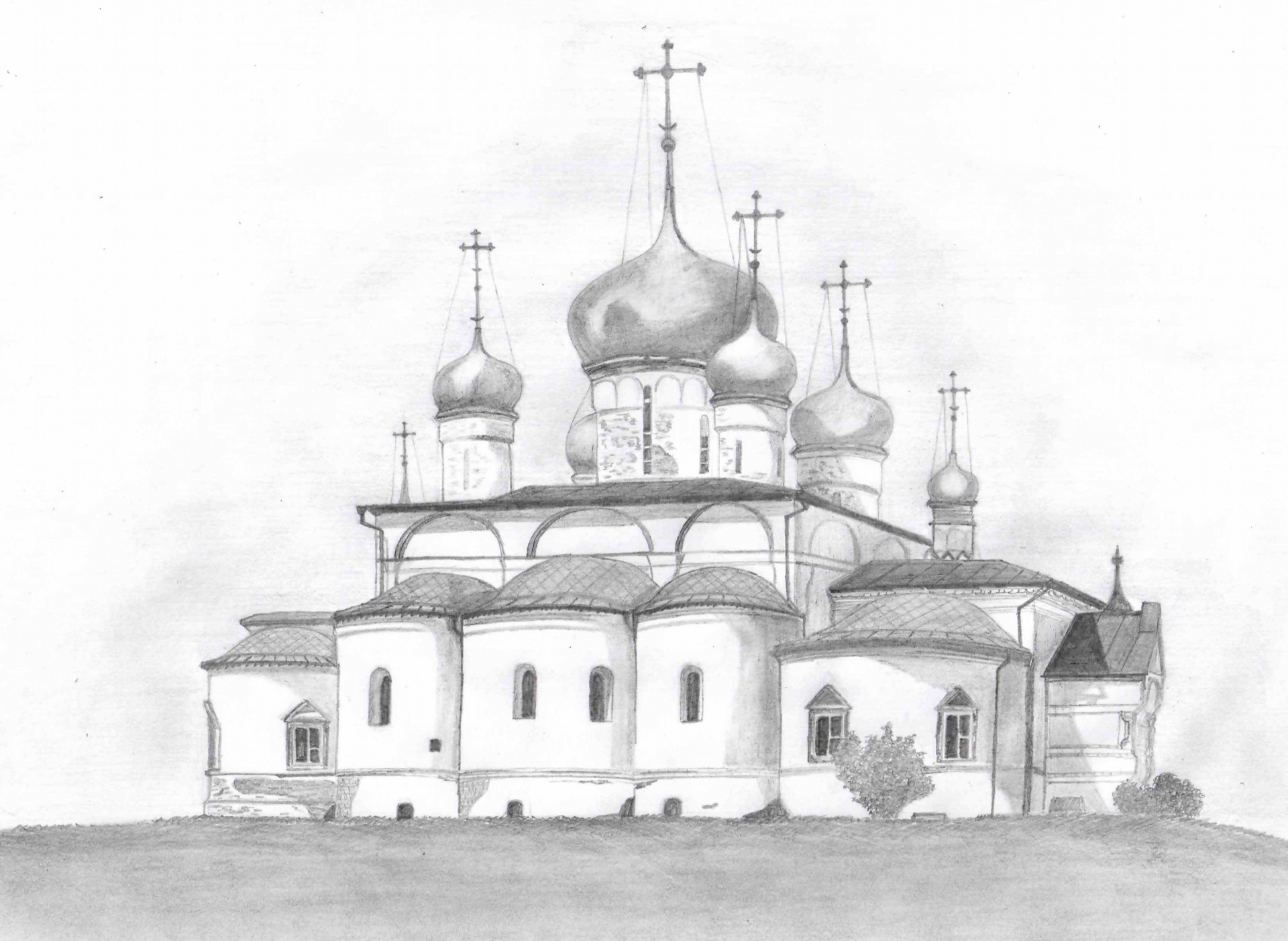 Успенский собор Ярославль рисунок