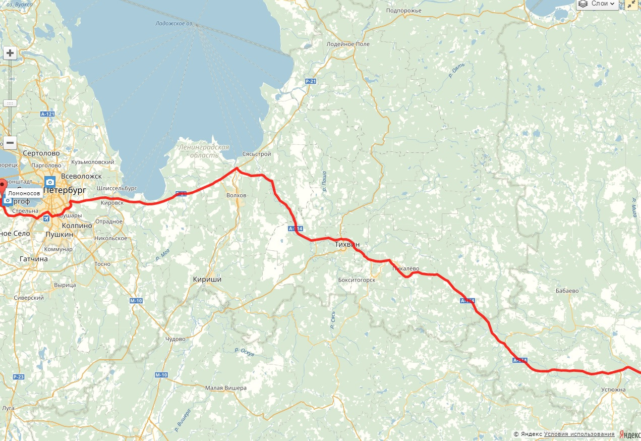 Подпорожье ленинградская область карта сколько км от питера
