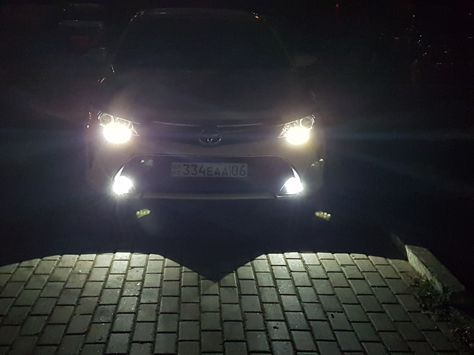 ПТФ OSRAM LED FOG 201 вместо штатных ПТФ — Toyota Camry (XV50), 2,5 л ...
