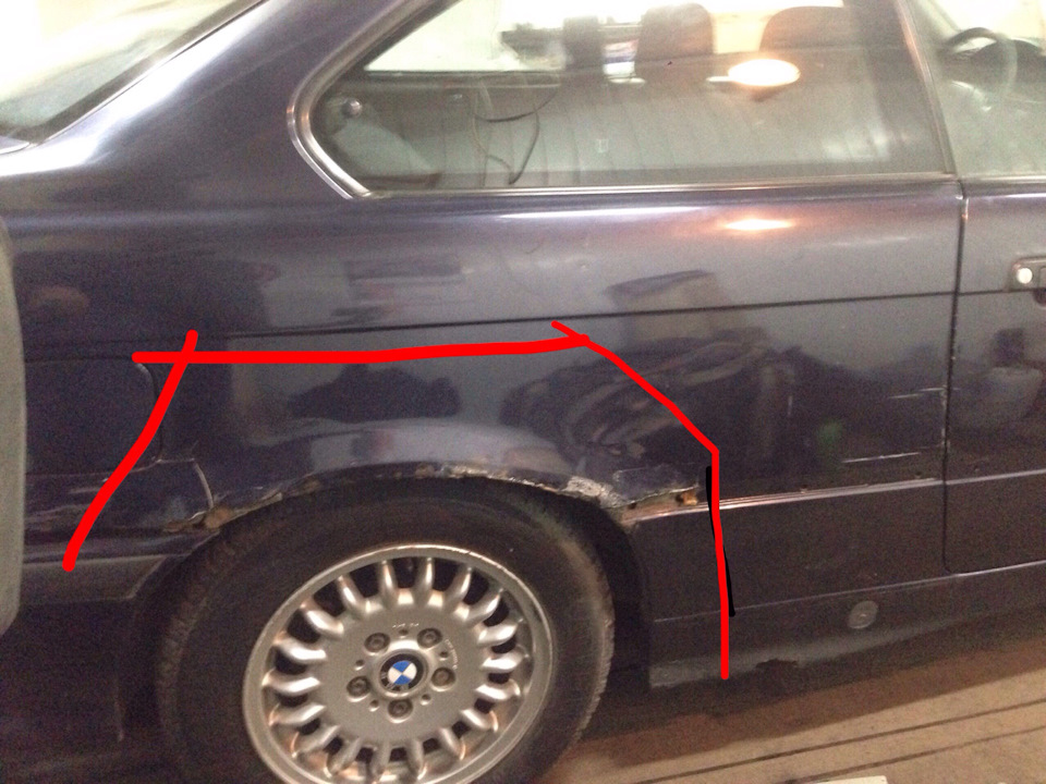 Ремонт задних крыльев. (1 часть) — BMW 3 series Coupe (E36), 1,8 л ...