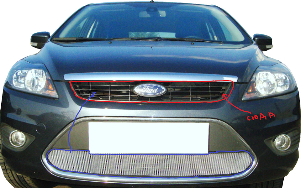 Форд фокус 2 ищу защиту радиатора внешняя на решетку — Ford Focus ...