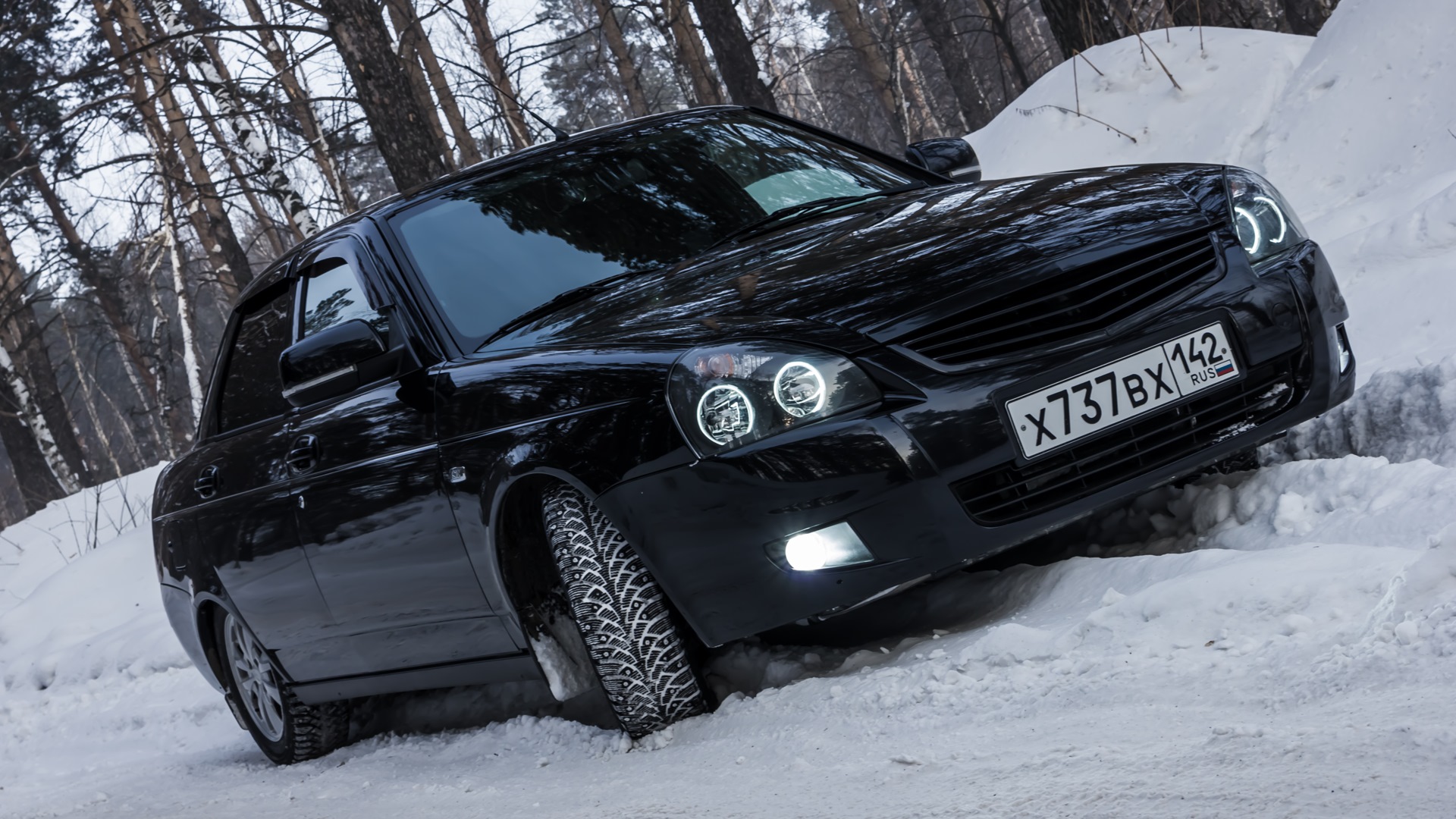 Черная приора тюнинг фото Lada Приора седан 1.6 бензиновый 2013 ☞ Space ☜ на DRIVE2