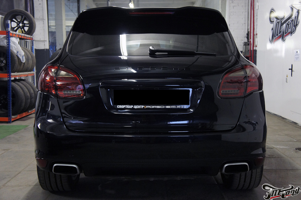 Porsche Cayenne. Антихром кузова, полировка фар, тонировка лаком задних ...