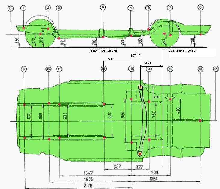 Схема лонжеронов ваз 2110
