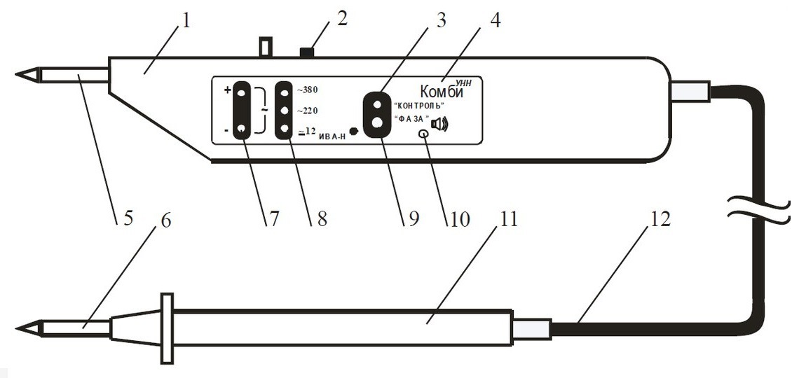 Схема указателя напряжения 8in1