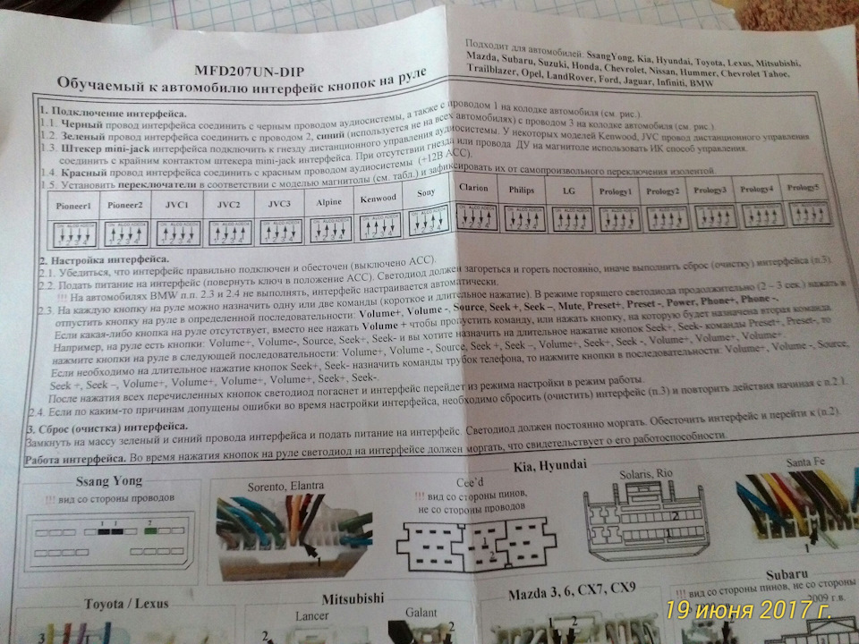 подключение адаптера кнопок руля киа рио jb — KIA Rio (2G), 1,4 л, 2007 ...