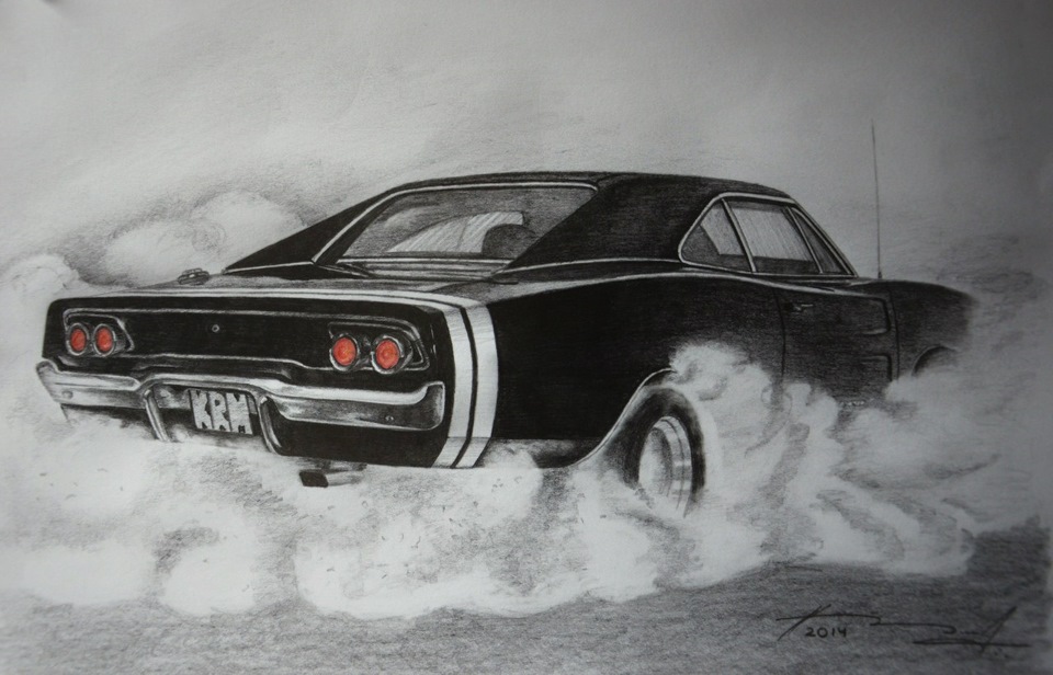 Нарисовать dodge charger