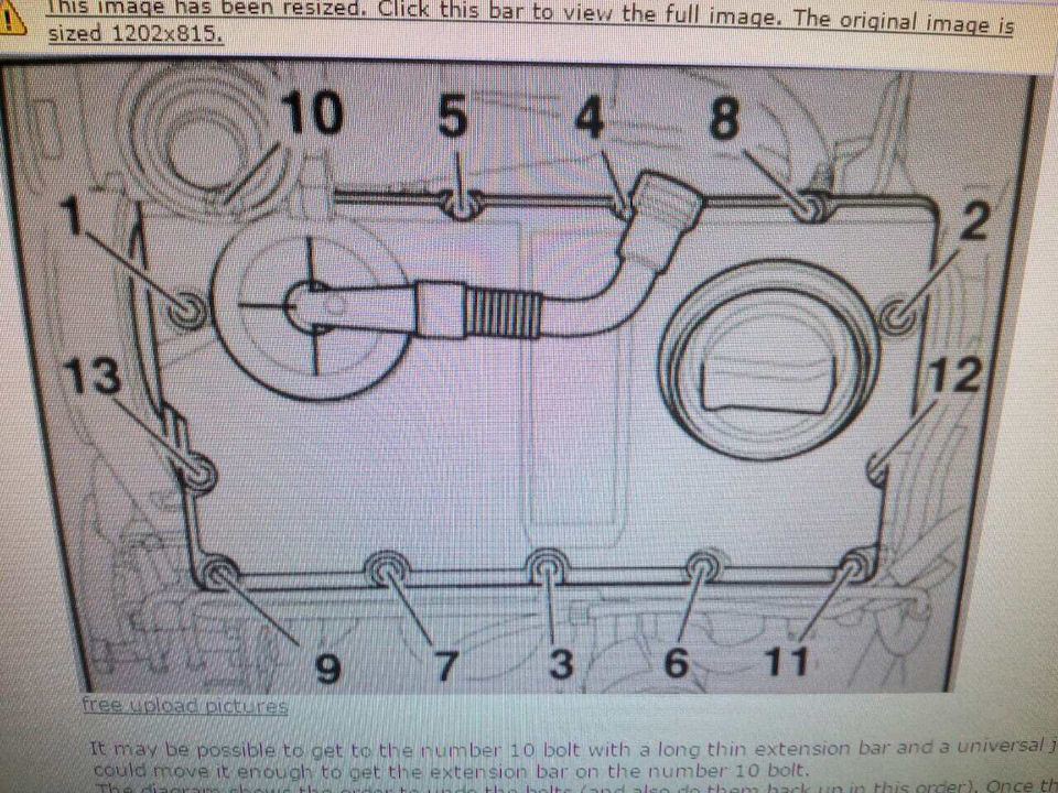 Схема порядка зажима клапанных крышек 1.9тди asz (и думаю подобных ...