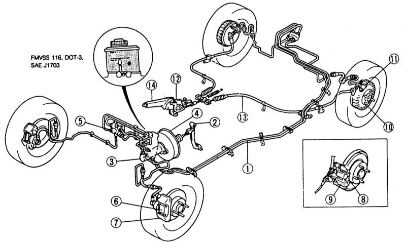 Подключение тормозных трубок к блоку абс Изучение тормозной системы Mazda 323F - Mazda 323 V, 1,5 л, 1995 года своими рук